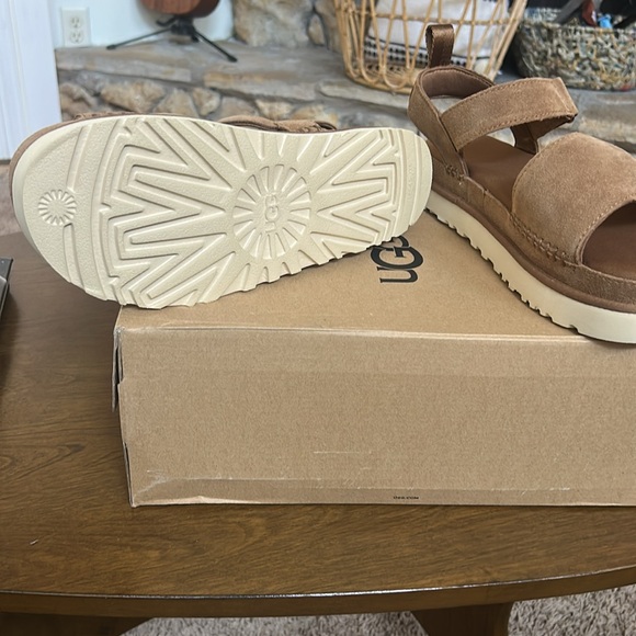 UGG Brown Suede Platform Sandals - Picture 4 of 5